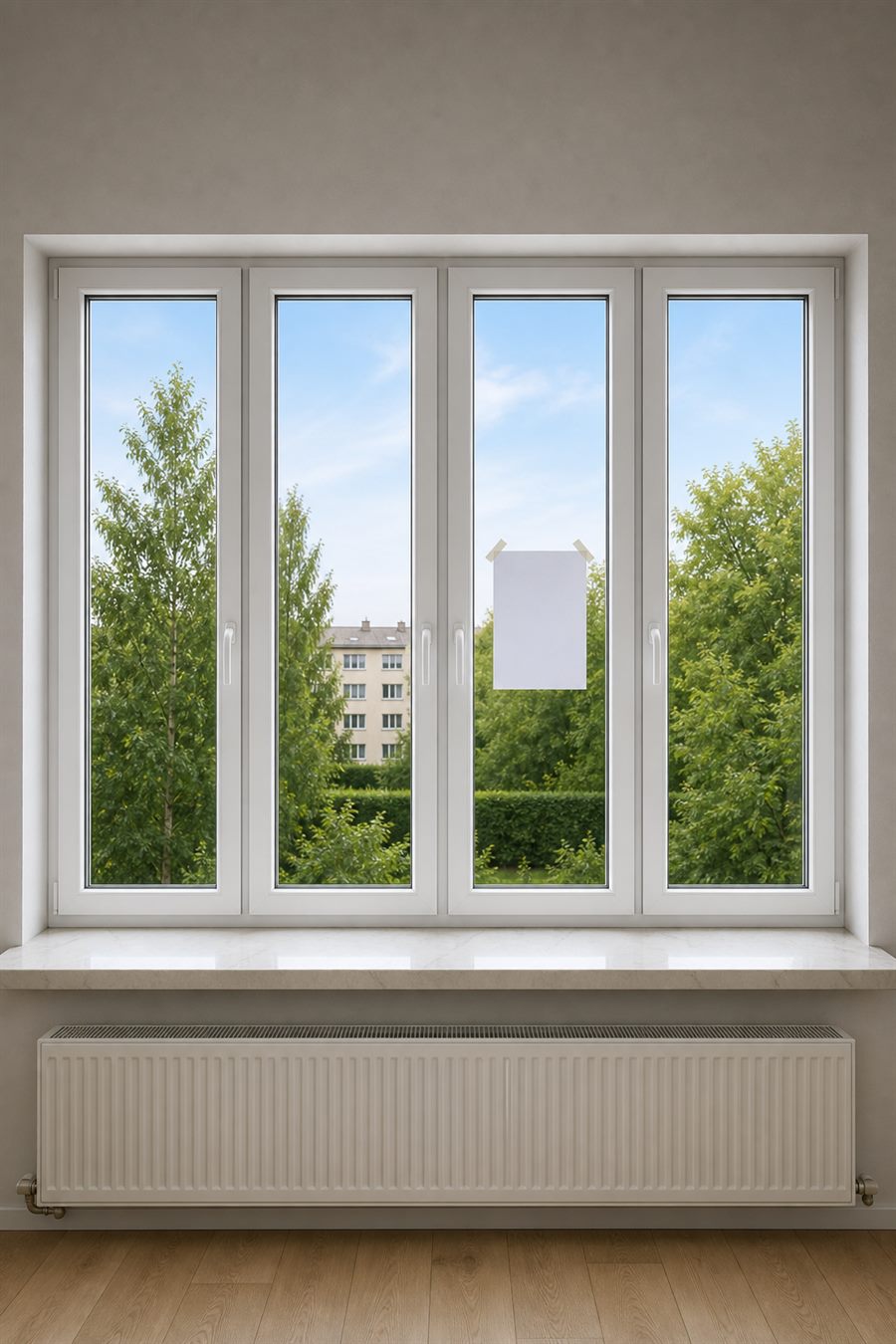 Raumfoto mit mehreren Fenstern für ein Aufmaß-Projekt